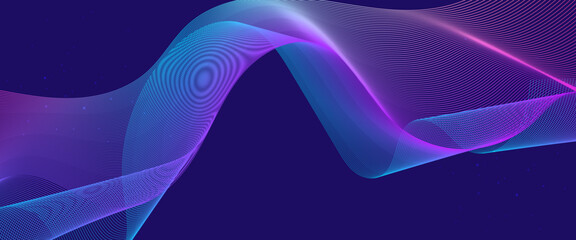 Purple violet and blue vector abstract technological modern line background. Abstract line particle background. Flow wave with digital data structure. Future technology mesh