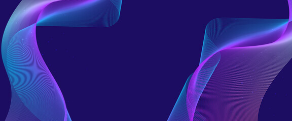 Purple violet and blue vector tech line modern abstract background. Abstract line particle background. Flow wave with digital data structure. Future technology mesh