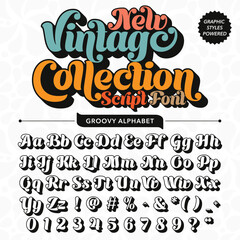 Abstract black and white new vintage collection script Retro Font template