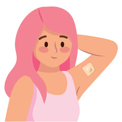 woman and contraceptive implant