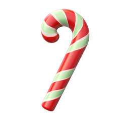 Christmas candy cane isolated on transparent background