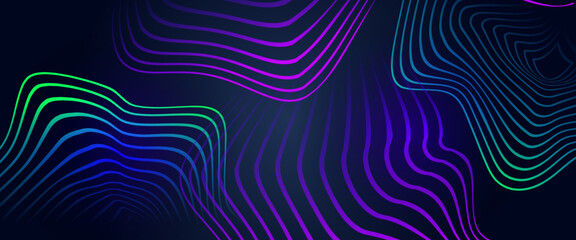 Blue green and purple violet vector abstract modern technology line background