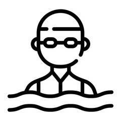 swimming Line Icon