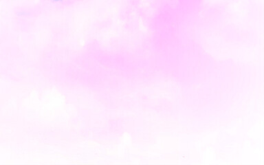 Pastel pink blue sky with clouds abstract watercolor background