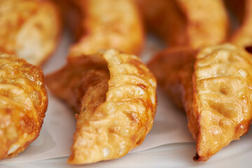 fried dumplings on a plate