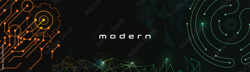 Poster modern background with futuristic and technological elements.