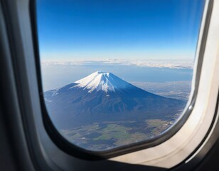 空から見た日本の富士山のイメージ