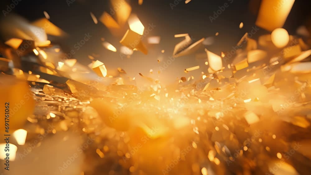 Aufkleber closeup of the individual particles breaking down into smaller fragments before completely merging a