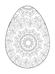  Easter Earth Day flower coloring page. A page for coloring book: fascinating and relaxing job for children and adults. Zentangle drawing. Easter coloring book art, Easter eggs vector.