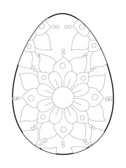  Easter Earth Day flower coloring page. A page for coloring book: fascinating and relaxing job for children and adults. Zentangle drawing. Easter coloring book art, Easter eggs vector.