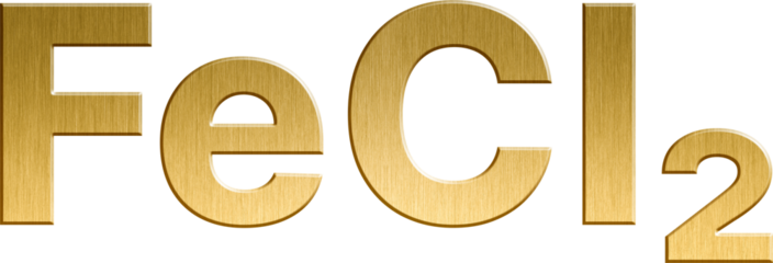 Golden Inorganic Chemical Formula FeCl2 - Iron(II) Chloride
