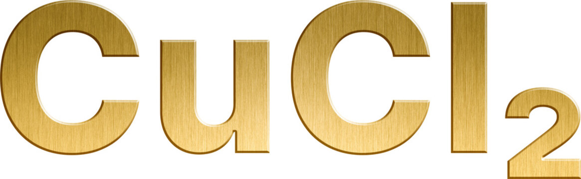 Golden Inorganic Chemical Formula CuCl2 - Copper(II) Chloride