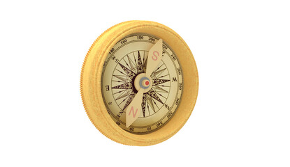 compass on a wooden 
