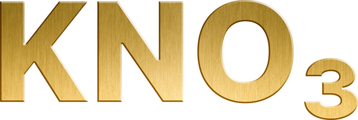 Golden Inorganic Chemical Formula KNO3 - Potassium Nitrate