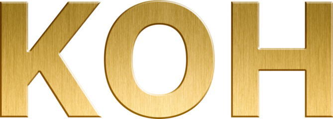 Golden Inorganic Chemical Formula KOH - Potassium Hydroxide