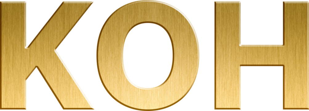 Golden Inorganic Chemical Formula KOH - Potassium Hydroxide