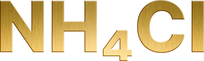 Golden Inorganic Chemical Formula NH₄Cl - Ammonium Chloride