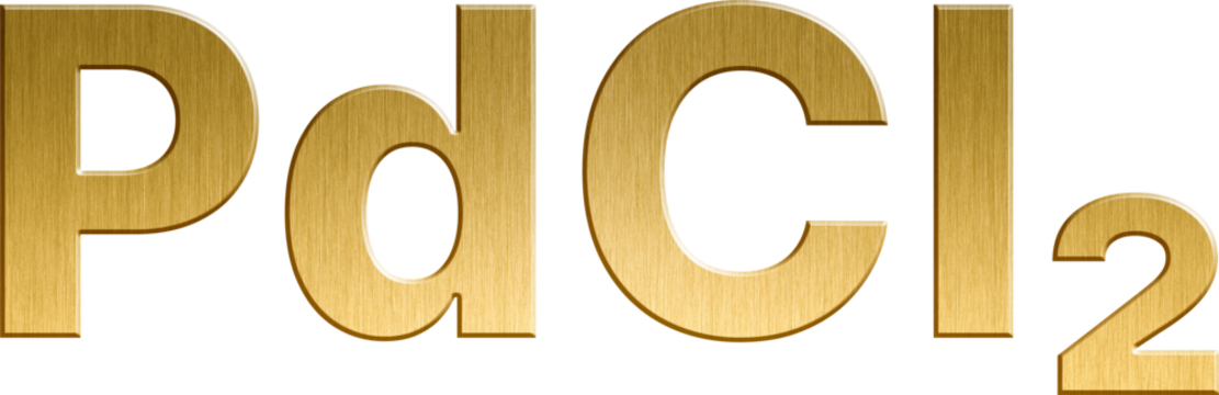 Golden Inorganic Chemical Formula PdCl2 - Palladium(II) Chloride