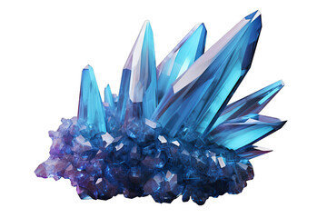 healing stone rock quartz conglomerate aquamarine gemstone icon geologic aura magic chakra threedimensional 3d render blue crystal isolated white background gem natural nugget esoteric accessory - obrazy, fototapety, plakaty