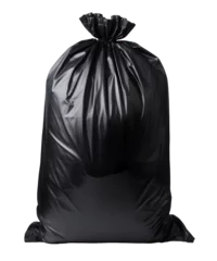 Fotobehang Bolsa de basura negra en fondo transparente © ACG Visual