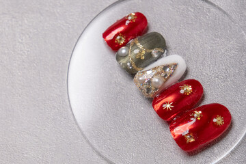 クリスマス ネイルチップ/ジェルネイル/Christmas nail tip sample