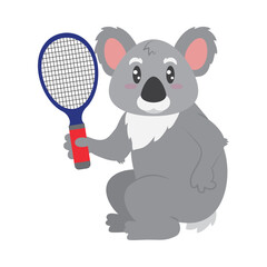 australia tennis koala with racket