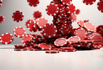 casino chips, white background, Ai generated images