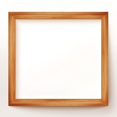 Empty Wooden Frame, White, Vector Illustration