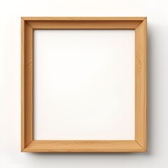 Empty Wooden Frame, White, Vector Illustration