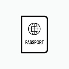 Passport Icon. An Official Document Issued by Government, Certifying the Holder's Identity and Citizenship And Entitling Them to Travel Under Its Protection to and from Foreign Countries. Pass Symbol 