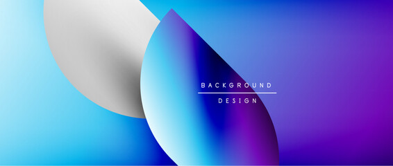 Circles and round shapes with gradients. Minimal abstract background, round geometric shapes, clean and structured design