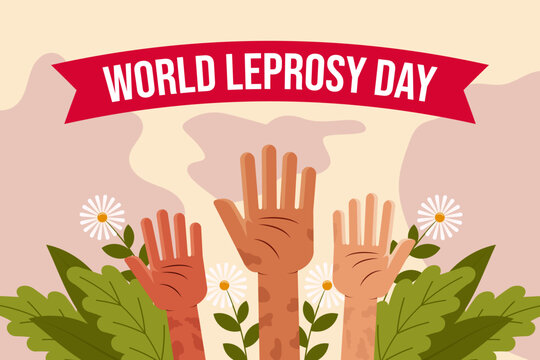 flat design world leprosy day background illustration