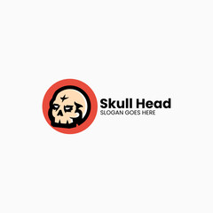 Vector Logo Illustration Skull Simple Mascot Style