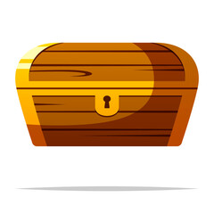 Treasure chest box vector isolated illustration