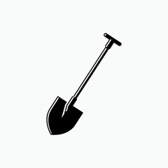 Shovel Icon. Gardening Tool, Dig Equipment Symbol - Vector. 