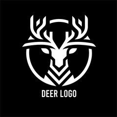 deer head logo design, premium logo vector