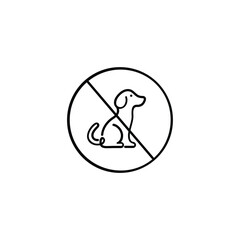 No Dog Line Style Icon Design