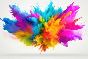 Abstract burst of colorful powder on a dark backdrop. The dynamic display is AI Generative.