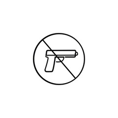 No Gun Line Style Icon Design