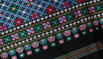 Hand-woven cloth patterns of the Karen tribe in the Umphang District, Tak Province, Thailand.