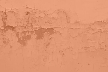 Peach Fuzz toned colour grunge decorative wall background. Art rough stylized texture banner trendy color 2024. Grunge Peach Fuzz color texture