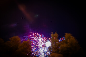 fireworks in the night sky