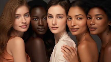 Obraz premium Portrait of diverse group Of beautiful women