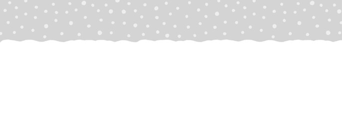 雪のような水玉模様とグレーのかわいい背景 - 手描きの冬･ホリデーシーズンのイメージ -パノラマ
