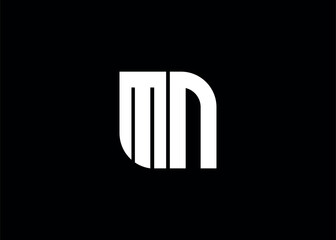 Monogram Letter MN Logo Design vector template