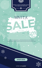 Winter sale background poster vector illustration 