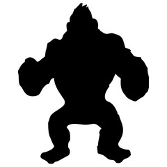 black gorilla silhouette on white background