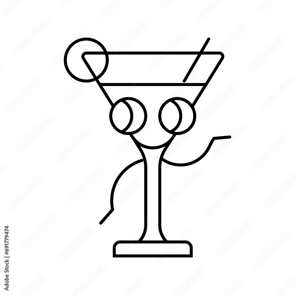 Poster rock and roll retro music line icon vector. rock and roll retro music sign. isolated contour symbol 
