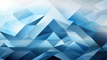 Obraz premium Blue and White Gradient Low Poly Triangle Background: A Striking Digital Art Display of Geometric Precision and Abstract Elegance