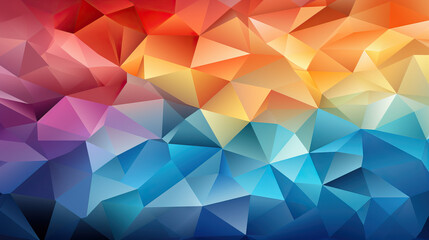 Obraz premium Vibrant Rainbow Gradient Low Poly Color: A Geometric and Contemporary Abstract Design Embracing a Spectrum of Colors